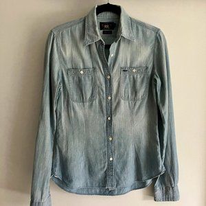 RRL Ralph Lauren Double RL denim chambray shirt Size Medium